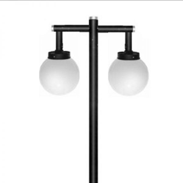 Poste Led Globo Decorativo OrbDuo Braço Reto