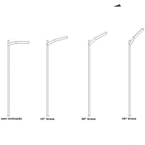 Poste de Luz Girafa Led Duplo Articulável em Alumínio